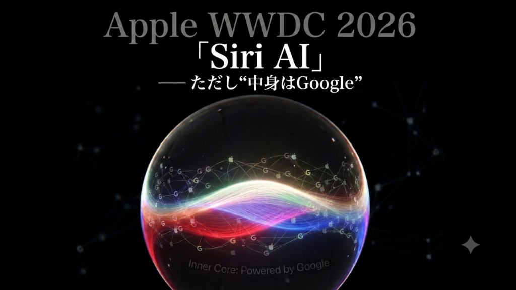 AppleのSiri AIの中身がGoogleのGeminiであることを示す図解