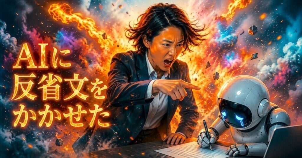 秘書AIひしょっちにVIVANTのハヤトを見習う反省文を書かせた図